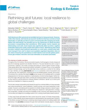 Rethinking atoll futures: local resilience to global challenges